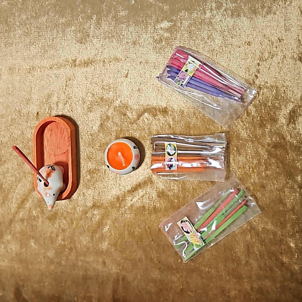 Mini Elephant Incense Holder + Candle